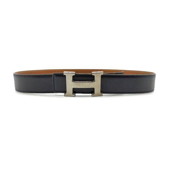 Authentic Hermes H Silver Buckle Reversible Belt main image 5